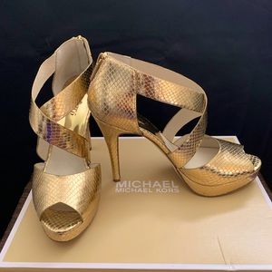 Gold Michael Kors Heels| 8.5| Dressy| NWT